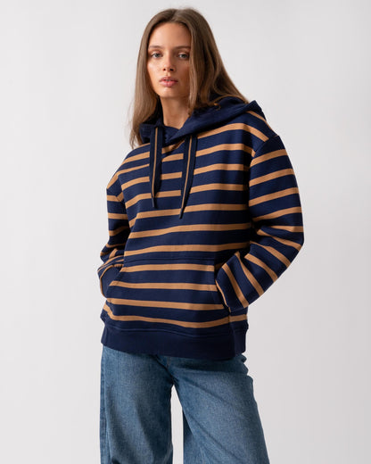 Joules Milbourne Womens Pullover Hoodie - Navy/Tan