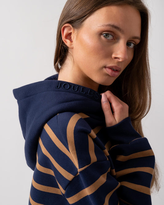 Joules Milbourne Womens Pullover Hoodie - Navy/Tan