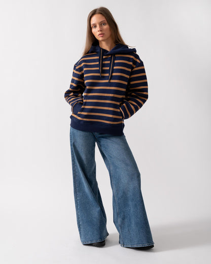 Joules Milbourne Womens Pullover Hoodie - Navy/Tan