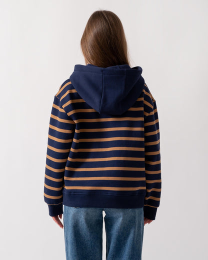 Joules Milbourne Womens Pullover Hoodie - Navy/Tan