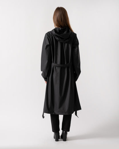 Rains Womens A-Line Longer Jacket - 01 Black