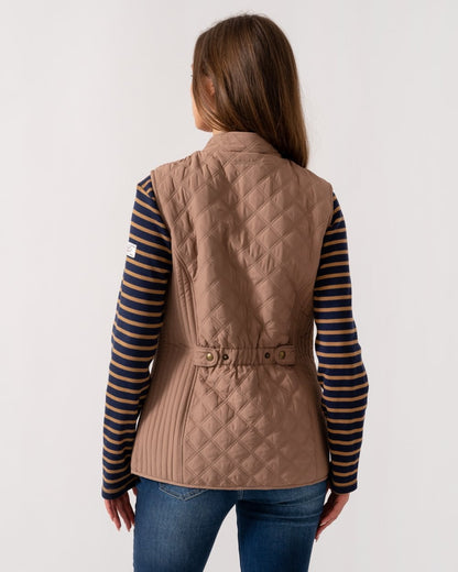 Joules Minx Womens Diamond Quilt Gilet - Light Brown