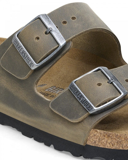 Birkenstock Arizona Oiled Natural Leather Womens Sandals - Faded Khaki