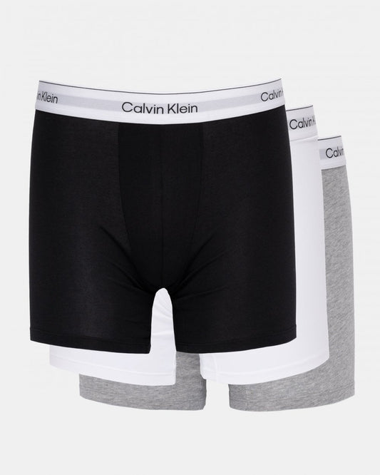 Calvin Klein 3 Pack Mens Boxer Briefs - Grey Heather/White/Black