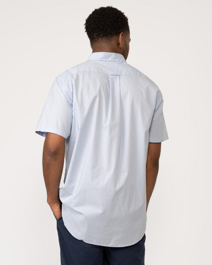 GANT Mens Regular Fit Short Sleeve Poplin Shirt - 455 Light Blue