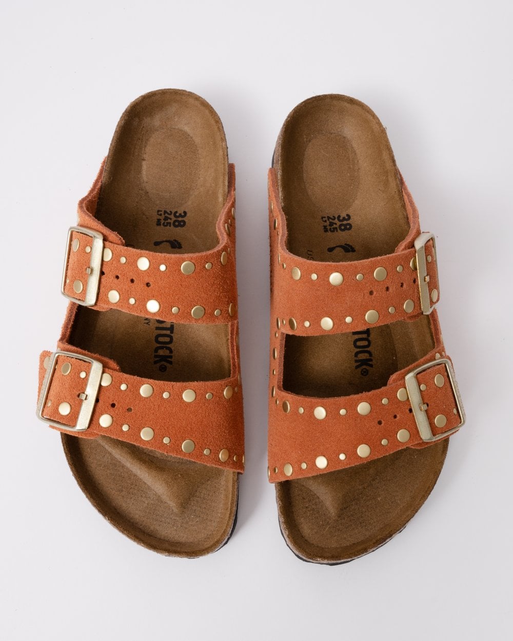 Birkenstock Arizona Rivet Border Womens Suede Leather Sandals