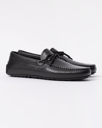 BOSS Orange Noel Mens Italian Leather Driving Moccasins - Black 001
