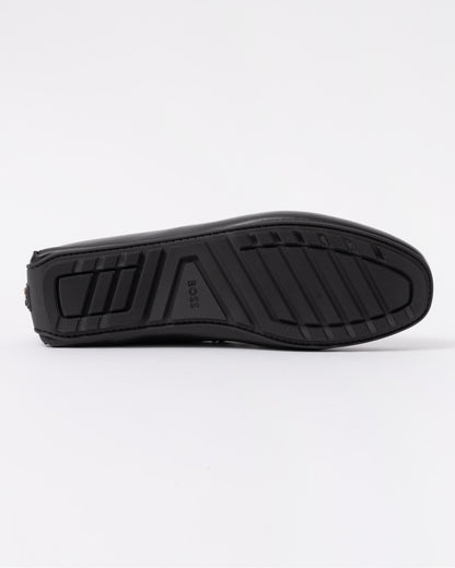 BOSS Orange Noel Mens Italian Leather Driving Moccasins - Black 001