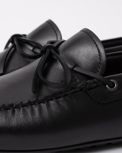 BOSS Orange Noel Mens Italian Leather Driving Moccasins - Black 001