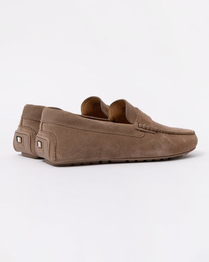 BOSS Orange Noel Mens Suede Driving Moccasins - Medium Beige 260