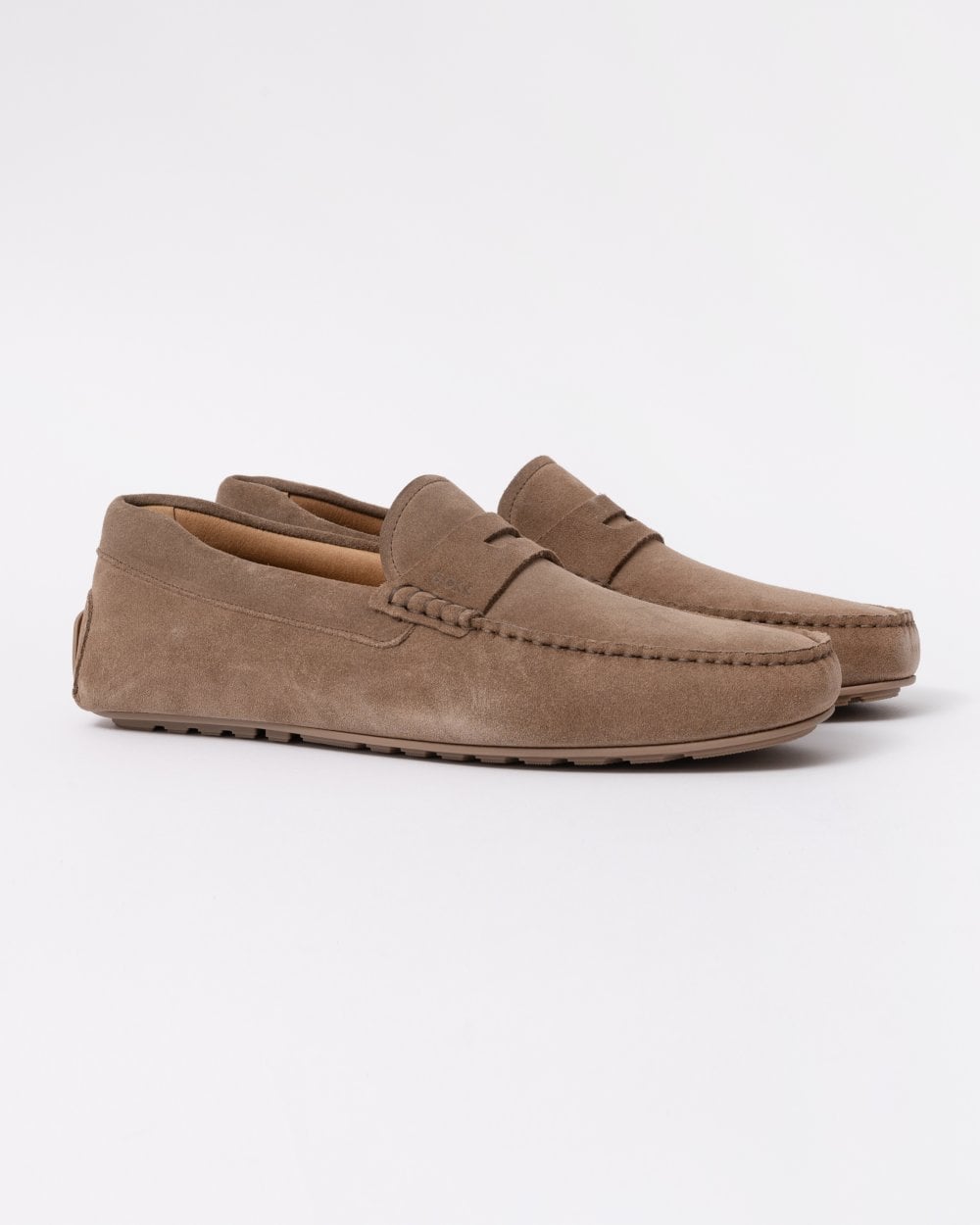 BOSS Orange Noel Mens Suede Driving Moccasins - Medium Beige 260