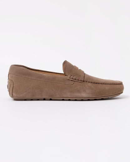 BOSS Orange Noel Mens Suede Driving Moccasins - Medium Beige 260