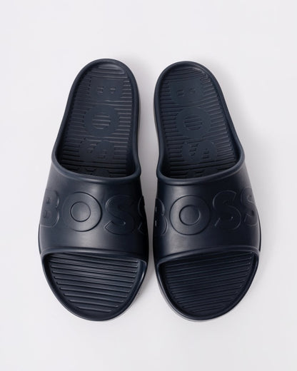 BOSS Orange Darian Mens Lightweight EVA Slides with Logo Strap - Dark Blue 401