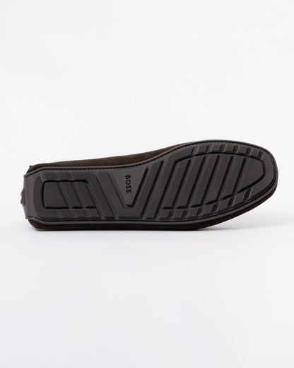 BOSS Orange Noel Mens Suede Driving Moccasins - Dark Brown 201