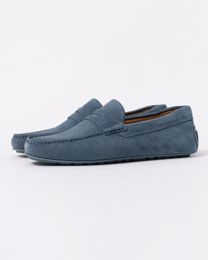 BOSS Orange Noel Mens Suede Driving Moccasins - Open Blue 460