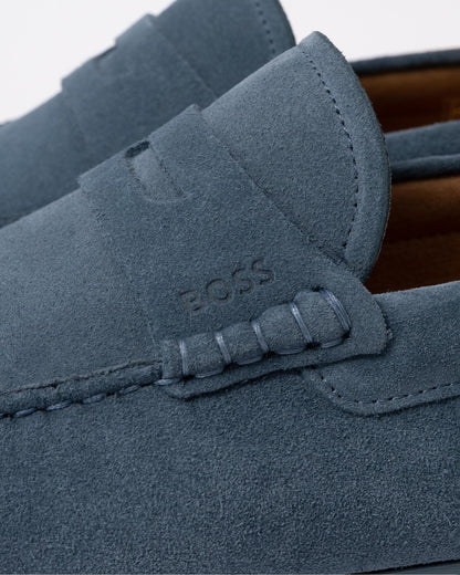 BOSS Orange Noel Mens Suede Driving Moccasins - Open Blue 460