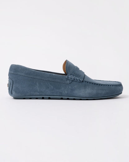 BOSS Orange Noel Mens Suede Driving Moccasins - Open Blue 460