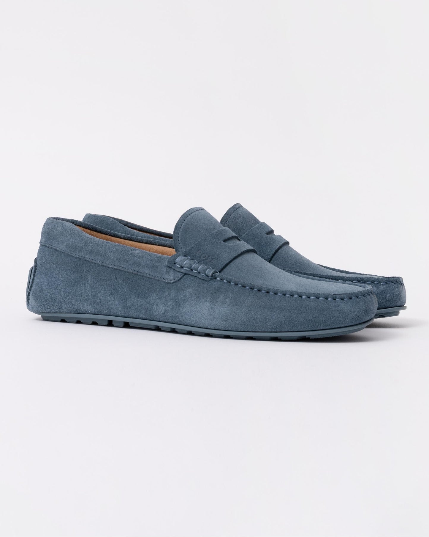 BOSS Orange Noel Mens Suede Driving Moccasins - Open Blue 460