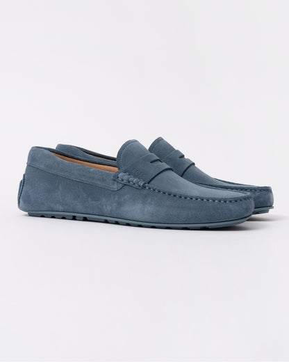 BOSS Orange Noel Mens Suede Driving Moccasins - Open Blue 460