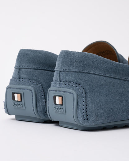 BOSS Orange Noel Mens Suede Driving Moccasins - Open Blue 460