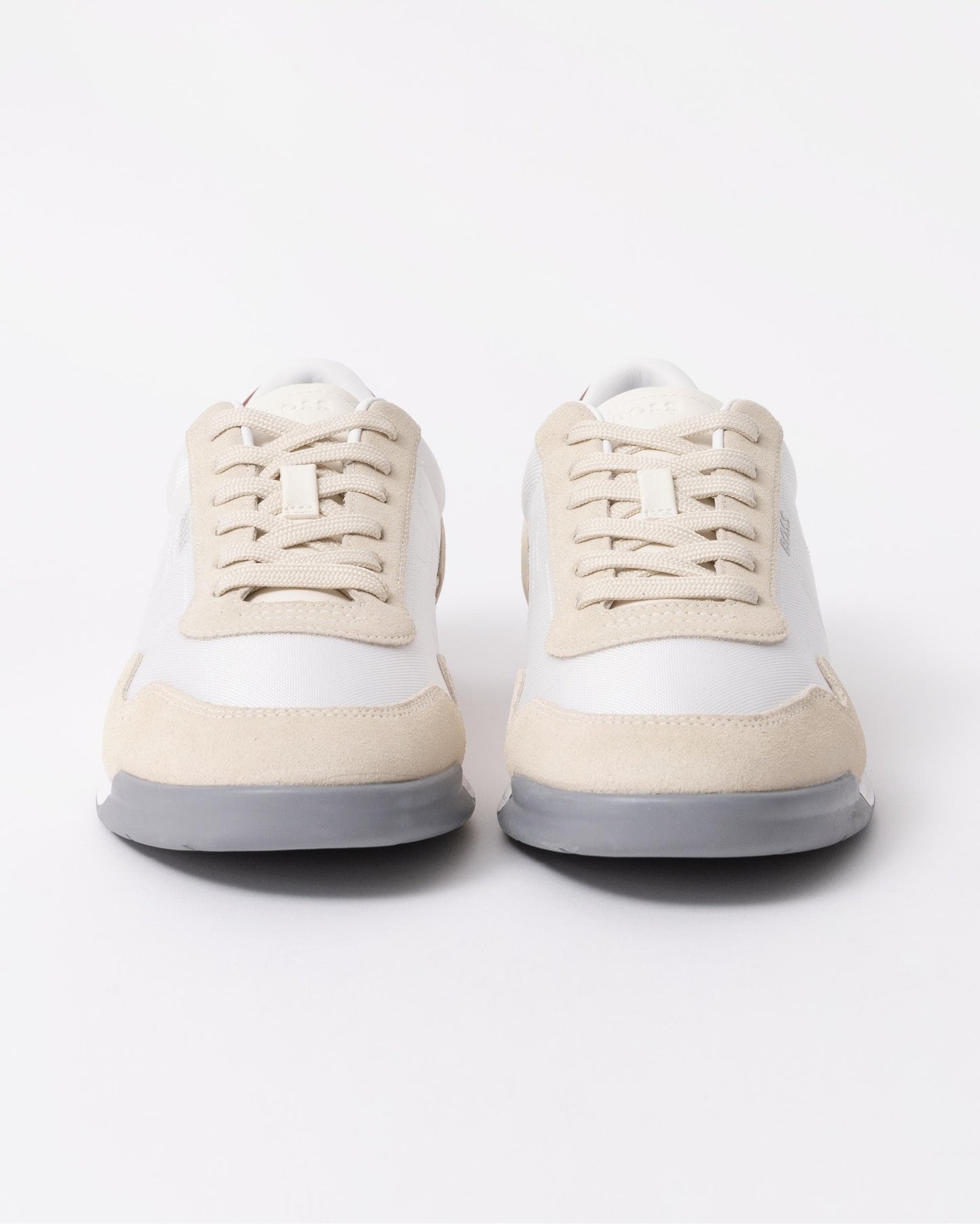BOSS Orange Titanium Mens Mixed Material Lace-Up Trainers with Suede Trims - Open White 126