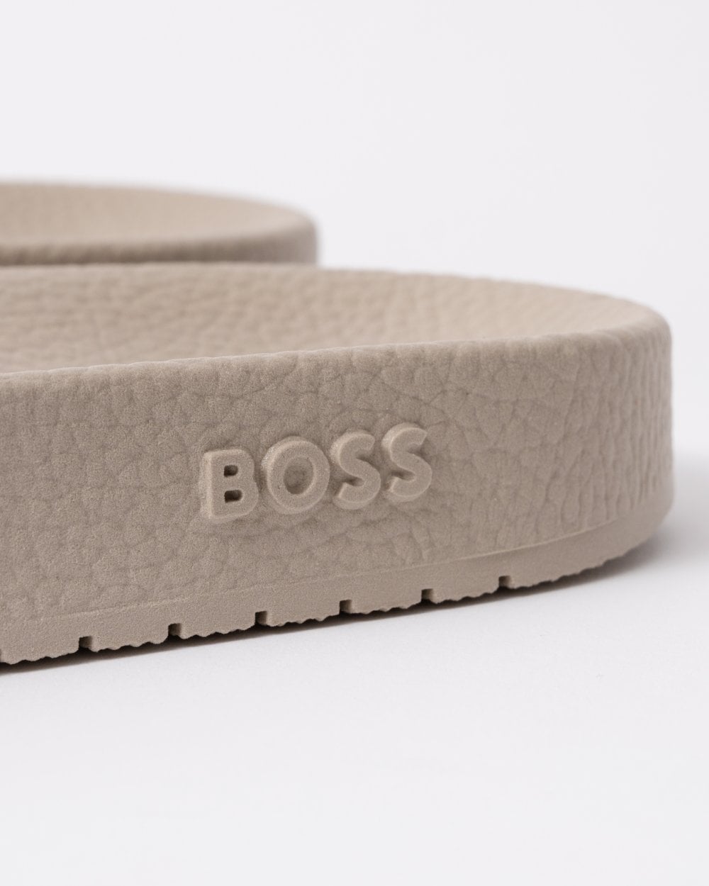 BOSS Orange Aryeh Mens Italian-Made Slides With Large Logo Detail - Open White 131