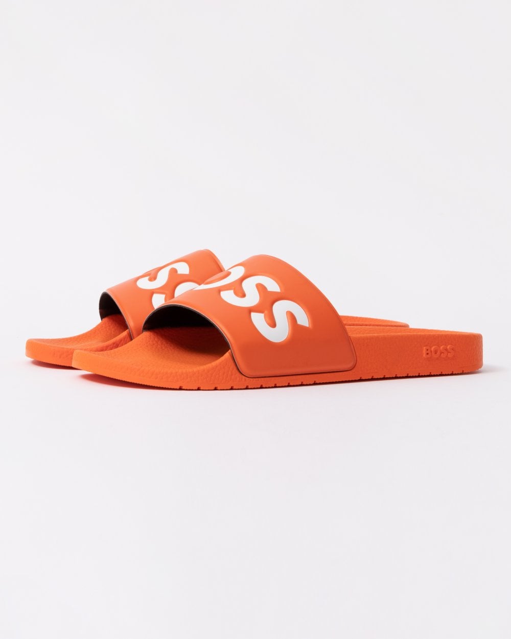 BOSS Orange Aryeh Mens Italian-Made Slides With Large Logo Detail - Bright Orange 823