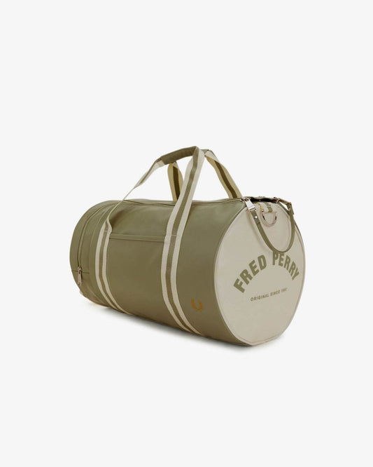 Fred Perry Recycled Polyester Classic Barrel Bag - Olive Mint X88