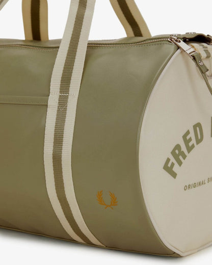 Fred Perry Recycled Polyester Classic Barrel Bag - Olive Mint X88