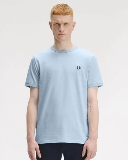 Fred Perry Mens Ringer T-Shirt - Light Smoke 146