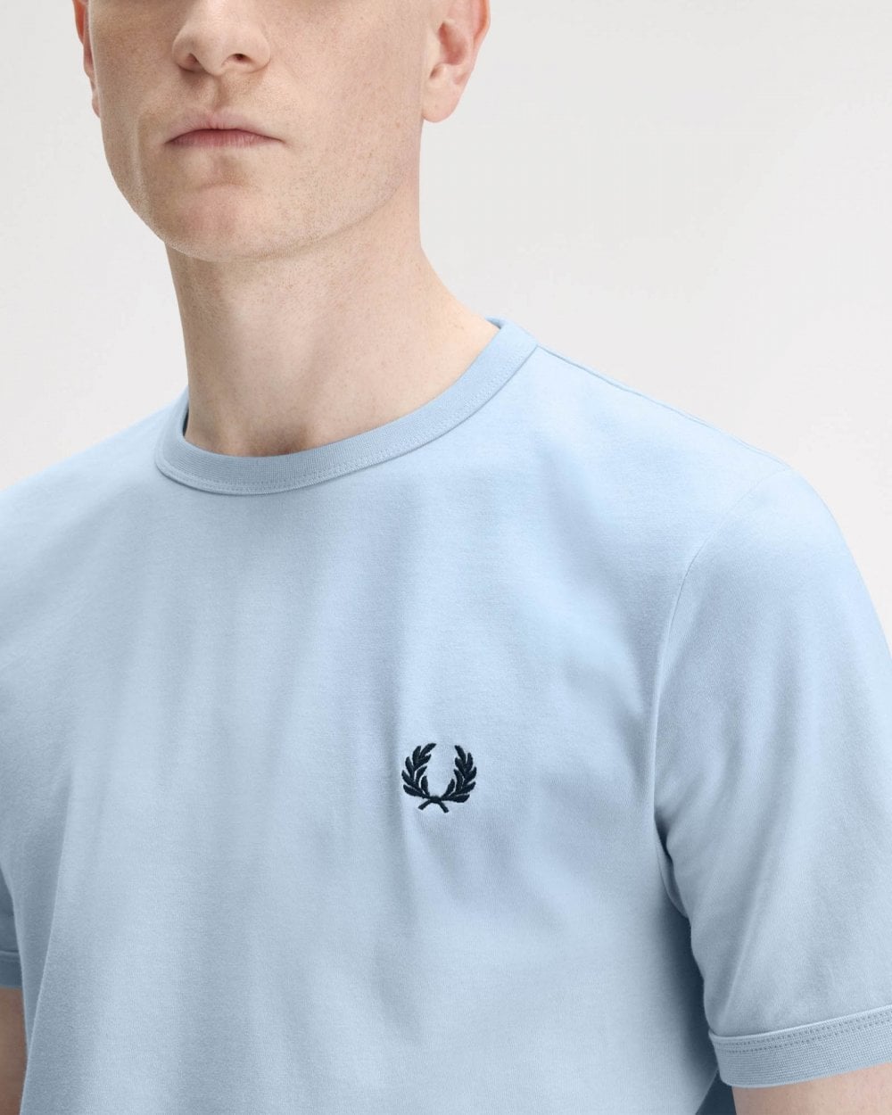 Fred Perry Mens Ringer T-Shirt - Light Smoke 146