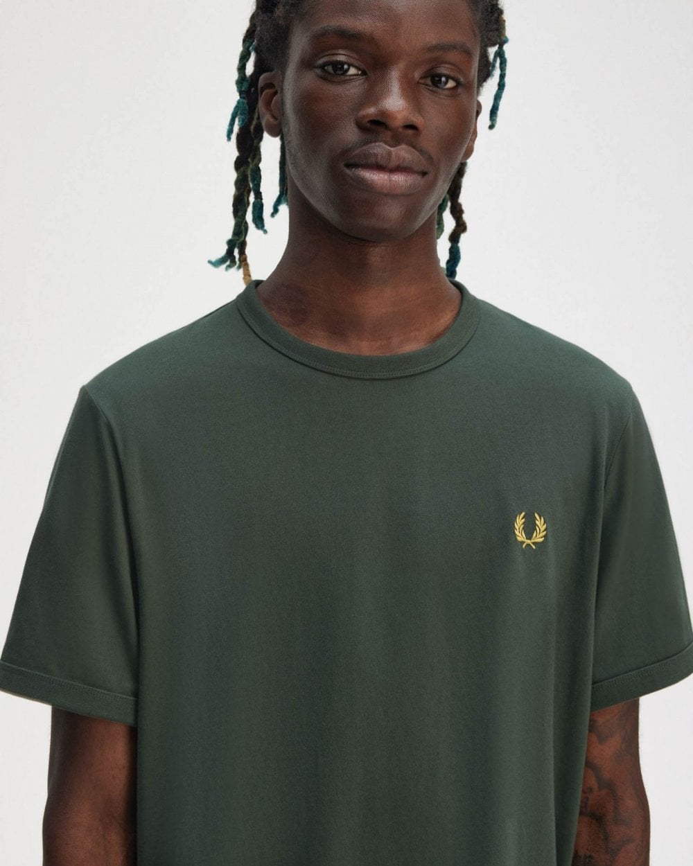 Fred Perry Mens Ringer T-Shirt - Court Green X89