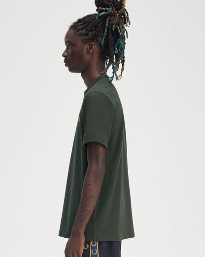 Fred Perry Mens Ringer T-Shirt - Court Green X89