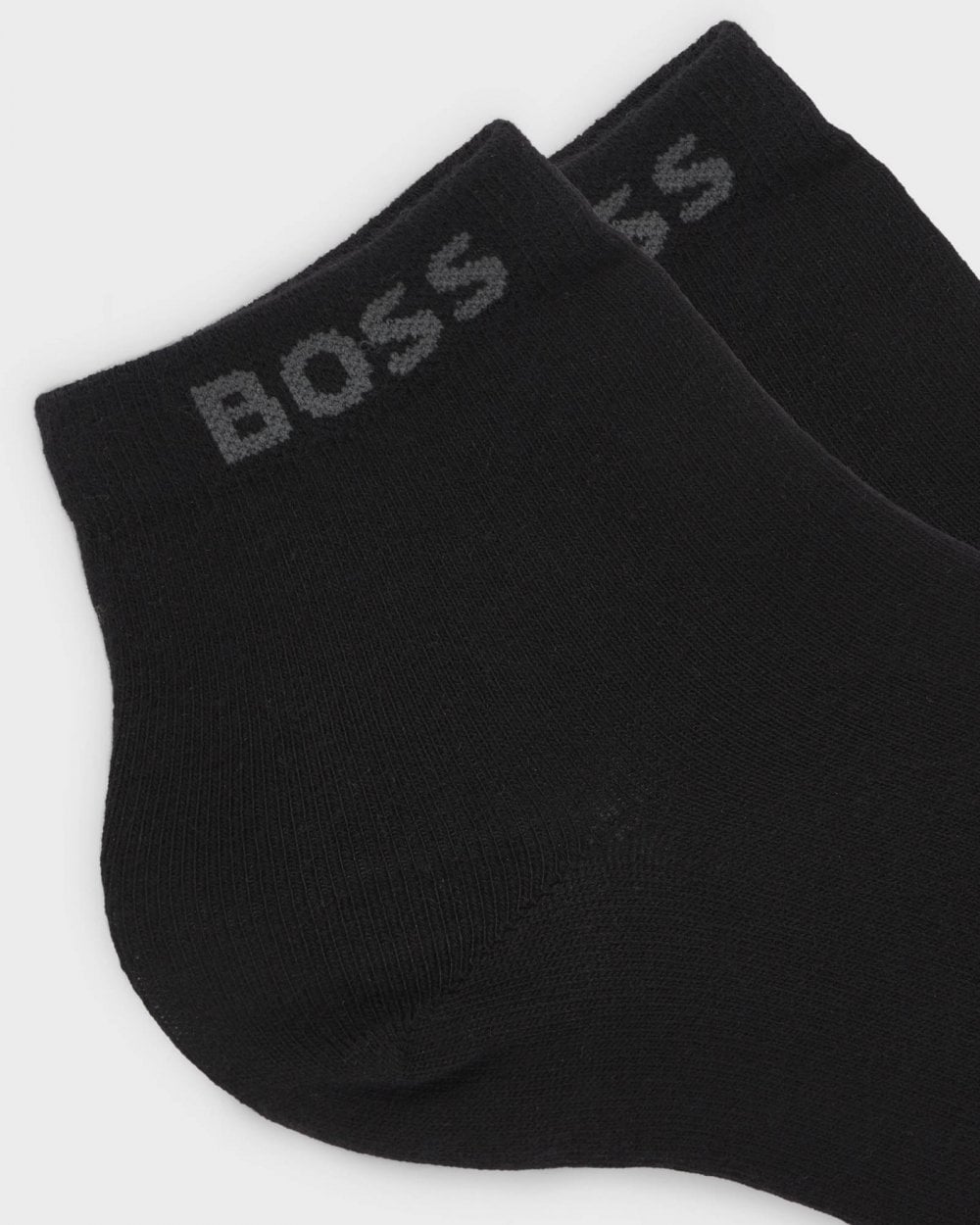 BOSS Orange 2-Pack Mens Short Socks with Logo Cuffs - Black 001