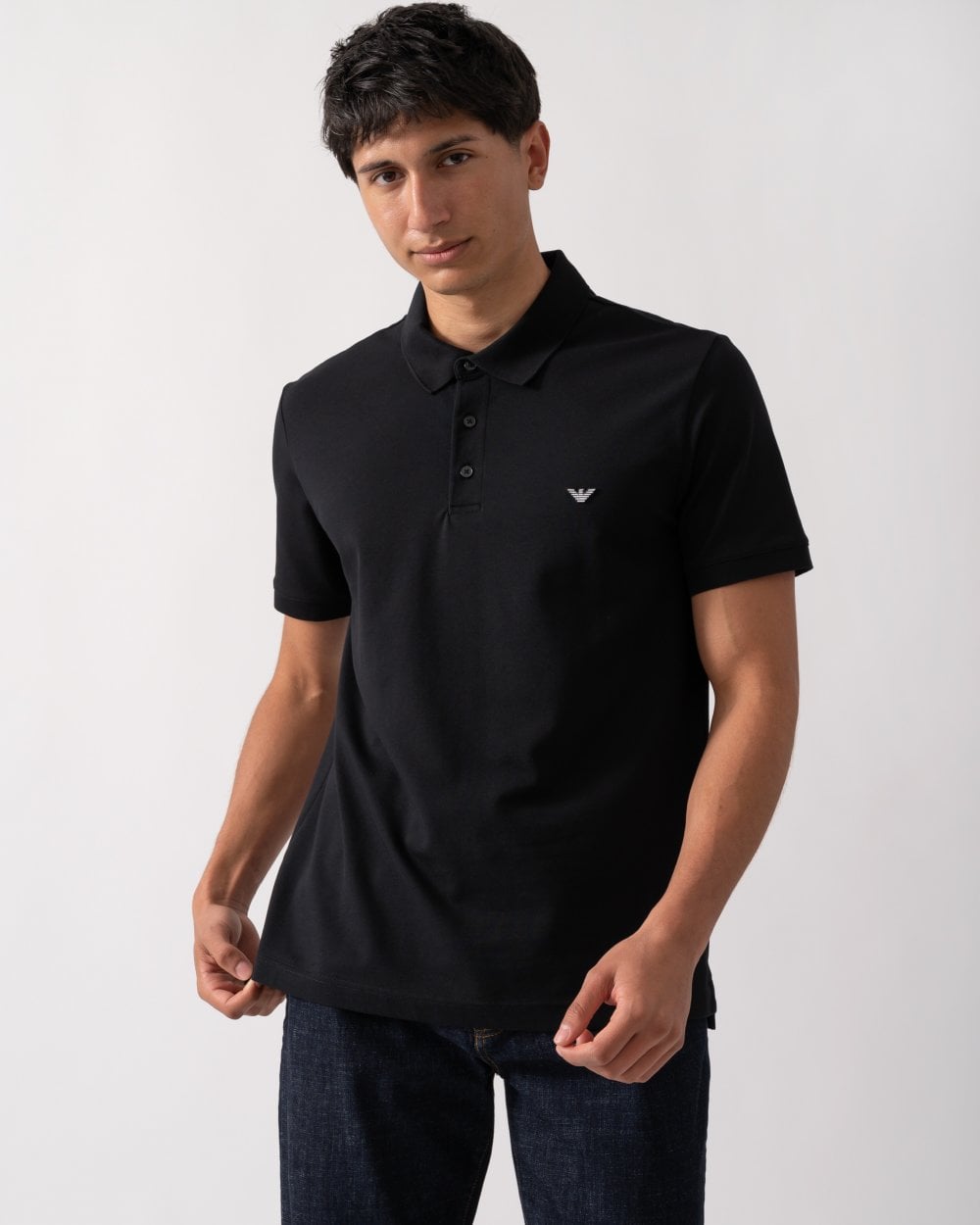 Emporio Armani Mens Eagle Logo Beach Polo