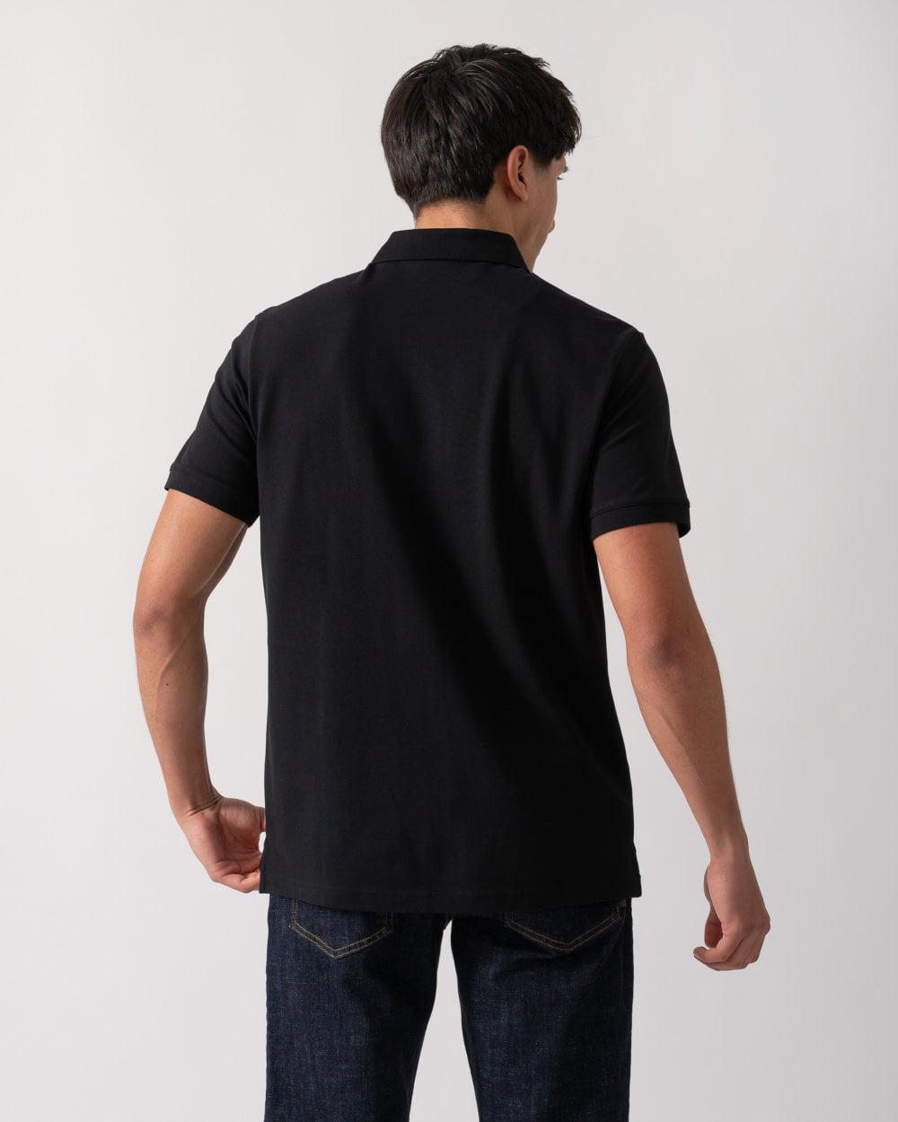 Emporio Armani Mens Eagle Logo Beach Polo - Black