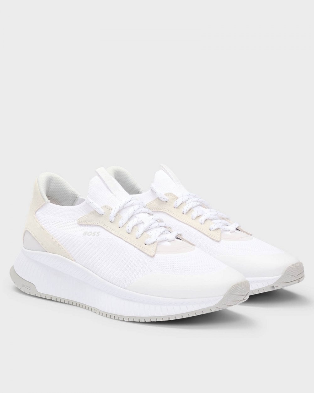 BOSS Orange TTNM EVO Mens Trainers with Knitted Uppers - White 100