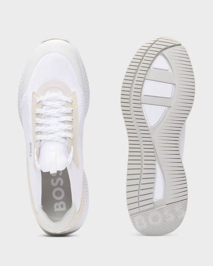 BOSS Orange TTNM EVO Mens Trainers with Knitted Uppers - White 100