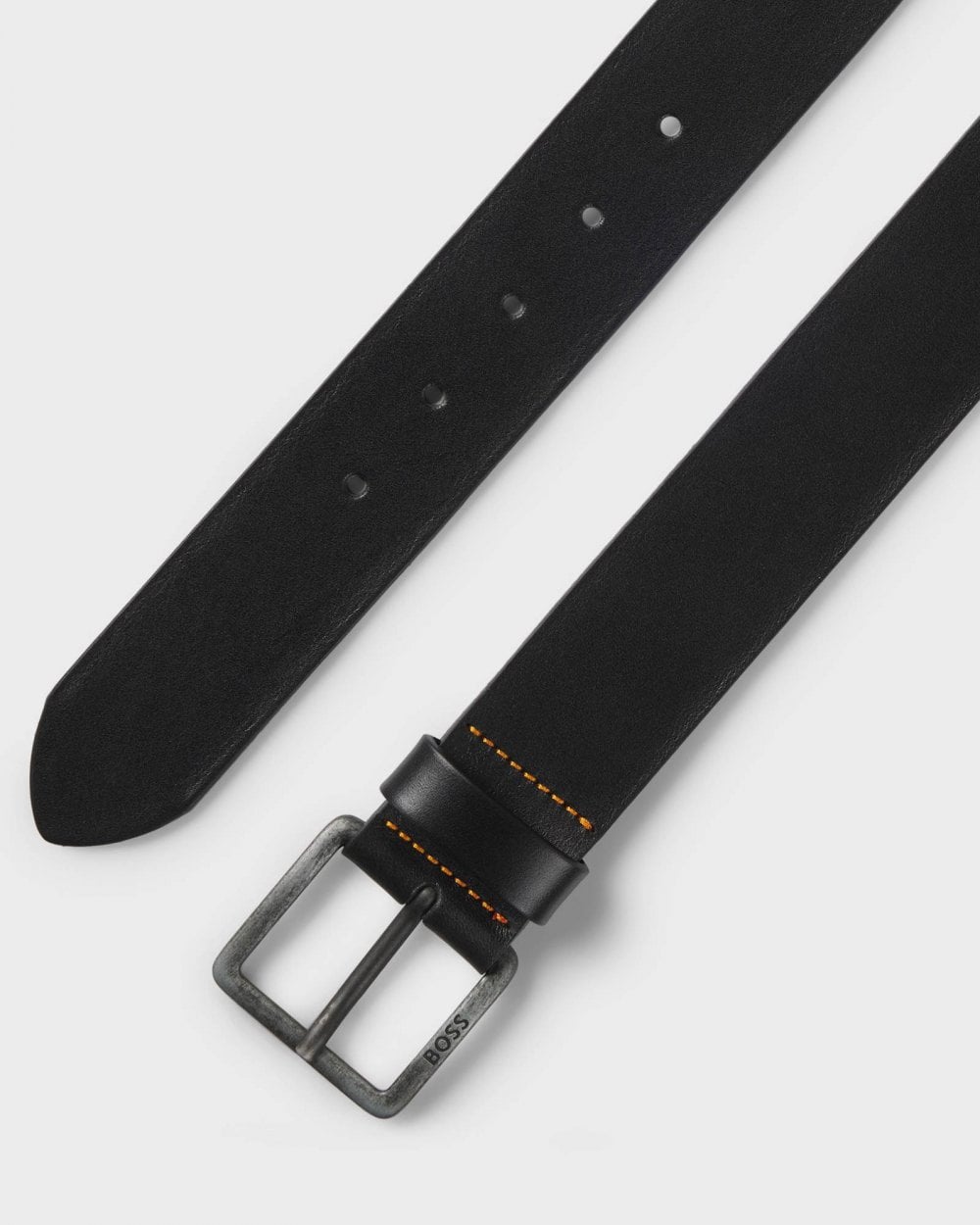 BOSS Orange Jeeko Mens Leather Belt with Logo Buckle NOS - Black 001