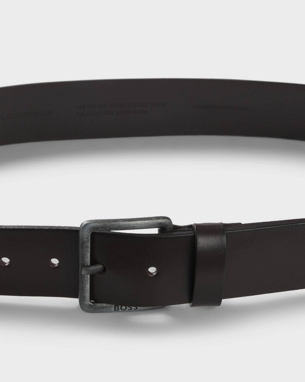 BOSS Orange Jeeko Mens Leather Belt with Logo Buckle NOS - Dark Brown 202