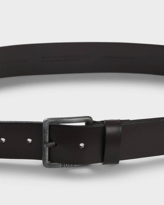 BOSS Orange Jeeko Mens Leather Belt with Logo Buckle NOS - Dark Brown 202
