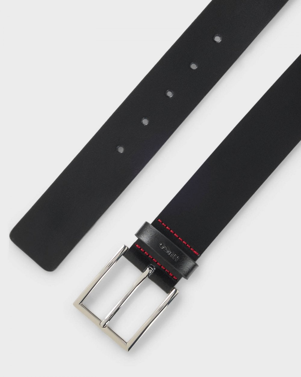 HUGO Giaspo Mens Leather Belt with Logo Keeper