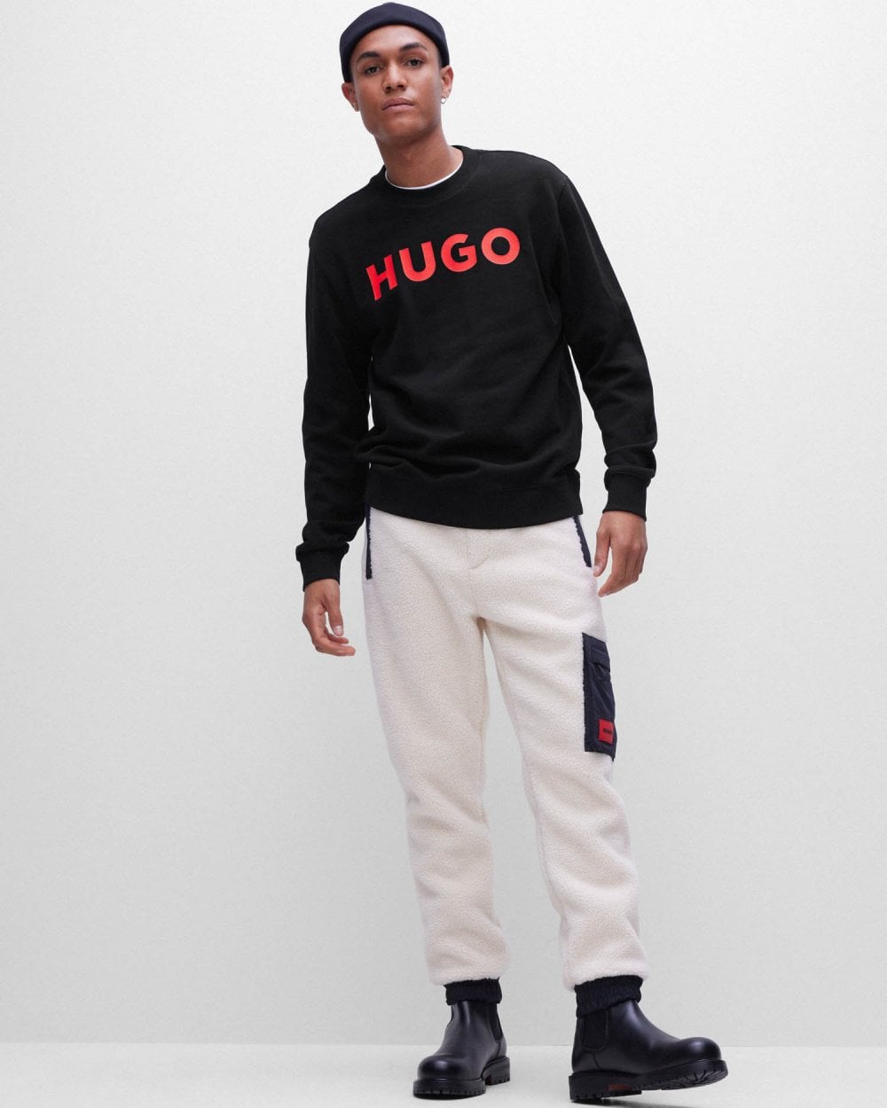 HUGO HUGO Dem Large Logo Mens Crew Neck Sweatshirt NOS