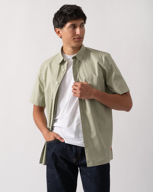HUGO Ebor Relaxed Fit Mens Stretch Cotton Shirt - Open Green 391