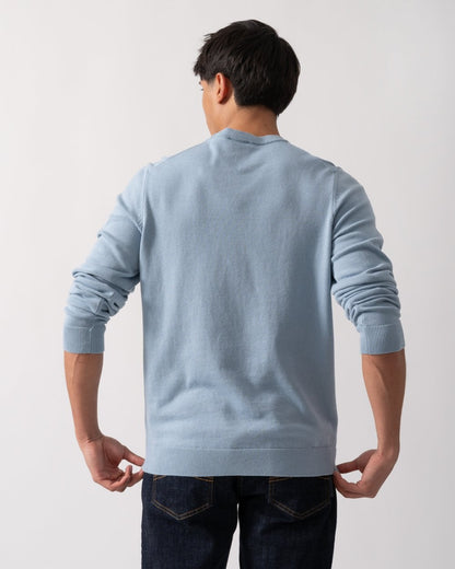 HUGO San Cassius Mens Crew Neck Sweater - Open Blue 483
