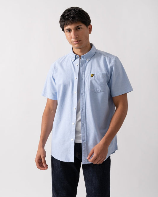 Lyle & Scott  Short Sleeve Oxford Mens Shirt - X41 Riviera