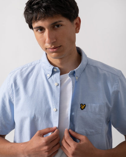 Lyle & Scott  Short Sleeve Oxford Mens Shirt - X41 Riviera
