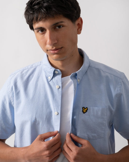 Lyle & Scott  Short Sleeve Oxford Mens Shirt - X41 Riviera