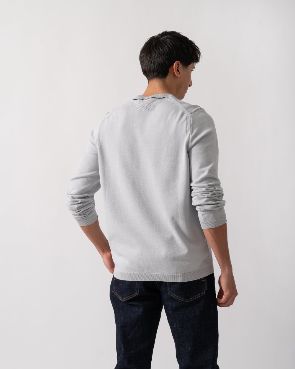BOSS Green Ever-X Crew Neck Mens Jumper - Light/Pastel Grey 052