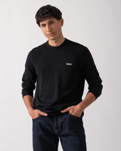 BOSS Green Momentum Lite Mens Crew Neck Jumper - Black 001